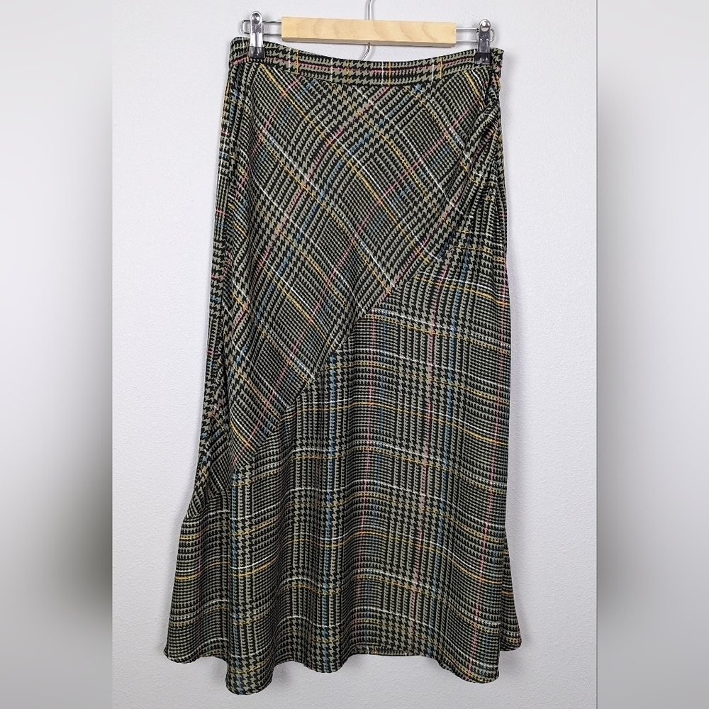 ASTR The Label REVOLVE Ruffle Ruched Herringbone Midi Dress Size Large